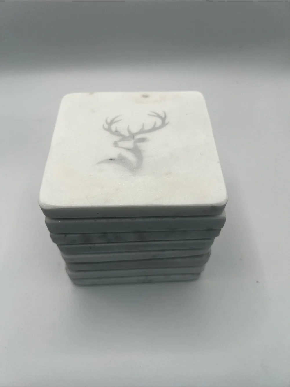 The Dalmore Scotch Whisky Marble Coasters Set of 8 Stag Logo Cork Back